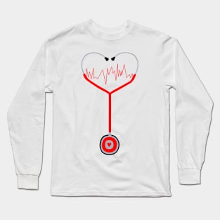 Heartbeat Stethoscope Long Sleeve T-Shirt